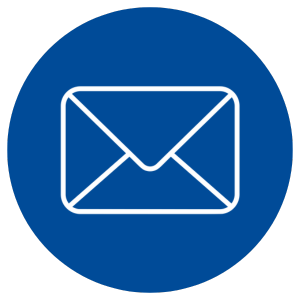envelope icon in a dark blue circle